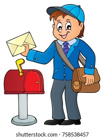 Postman topic image 1 - eps10 vector illustration.