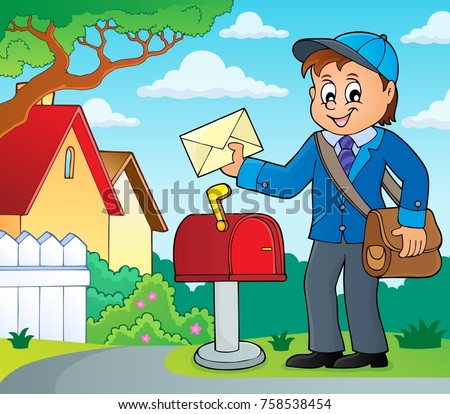 Postman topic image 2 - eps10 vector illustration.