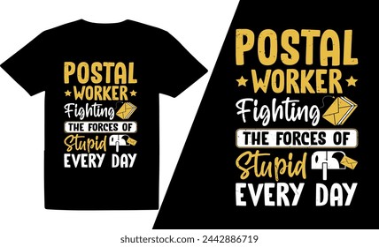 Postman T-Shirt, postal workers colorful graphic t shirt best  typography t shirt design