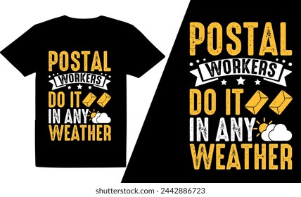 Postman T-Shirt, postal workers colorful graphic t shirt best  typography t shirt design