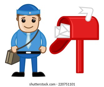 Postman - Vector Character Cartoon Illustration