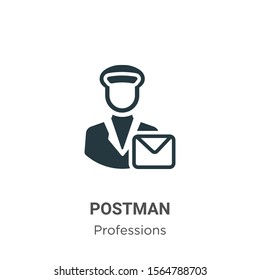 Postman vector icon on white background. Flat vector postman icon symbol sign from modern professions collection for mobile concept and web apps design.