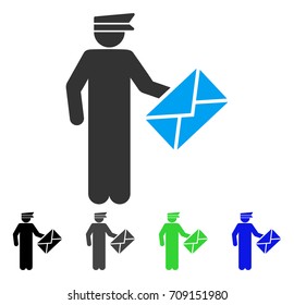 Postman vector icon. Style is a flat graphic symbol in black, gray, blue, green color variants. Designed for web and mobile apps.