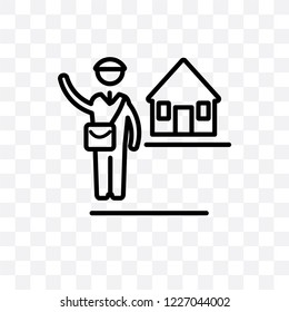 Postman vector linear icon isolated on transparent background, Postman transparency concept can be used for web and mobile