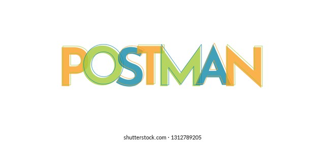 Postman word concept. "Postman" . Use for cover, banner, blog. 
