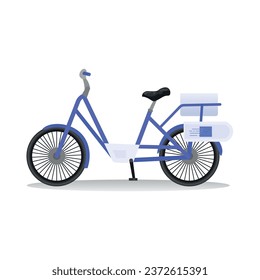 Postman's bicycle on white background