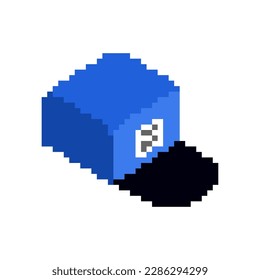 Postman's cap pixel art. 8 bit Postal worker cap
