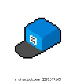 Postman's cap pixel art. 8 bit Postal worker cap
