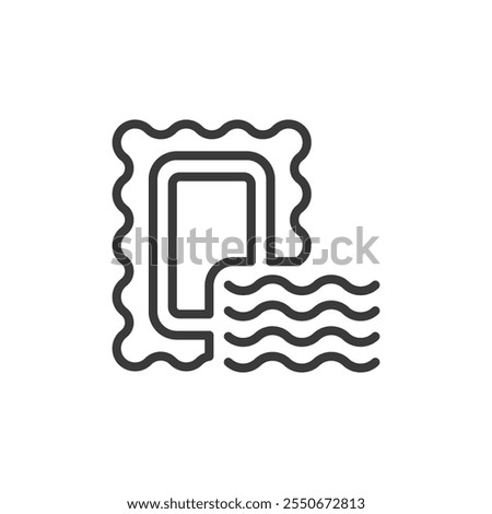 Postmark, icon in line design. Postmark, stamp, mail, postal, seal, delivery, symbol on white background vector. Postmark editable stroke icon