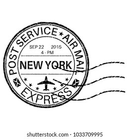 Postmark New York. Vector illustration isolated on white background