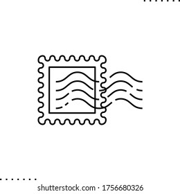 Postmark stamp icon in outline style