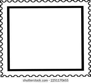 Postmark template. Black line frame. Mail label