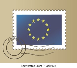 sello postal de la Unión Europea