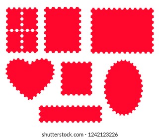 Postmarks templates. Different options for cropping perforated edges