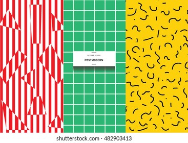 Postmodern abstract geometric patterns.80's-90's. Textile and print pattern