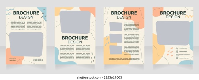 Postmodern architecture lecture auction blank brochure design. Template set with copy space for text. Premade corporate reports collection. Editable 4 paper pages. Tahoma, Myriad Pro, Arial fonts used