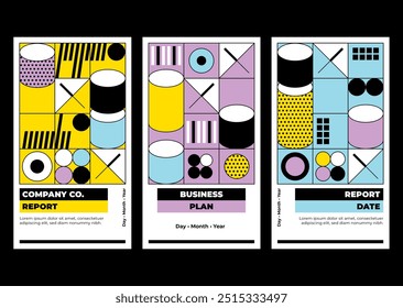 Postmoderne Business Cover Kollektion Vektordesign in eps 10