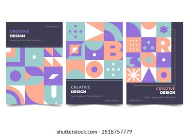 Postmodern business cover collection vector design in eps 10