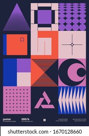 Postmodern Graphic Design Of A4 Size Vector Cover Mockup Created In Modernism And Minimalistic Brutalism Style, Useful For Poster Art, Magazine Front Page, Decorative Print, Web Banner Artwork.