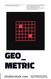 Postmodern graphic design of A4 size vector cover mockup created in modernism and minimalistic brutalism style, useful for poster art, magazine front page, decorative print, web banner artwork.