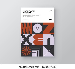 Diseño gráfico posmoderno de maquillaje de portada vectorial de tamaño A4 creado en estilo modernista y brutalismo minimalista, útil para el arte de carteles, portada de revista, impresión decorativa, arte de banner web.