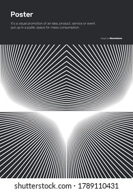Postmodern graphic design of A4 size vector cover mockup created in modernism and minimalistic brutalism style, useful for poster art, magazine front page, decorative print, web banner artwork.