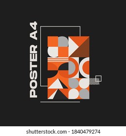 Diseño gráfico posmoderno de simulación de portada vectorial de tamaño A4 creado en estilo modernista y brutalismo minimalista, útil para el arte de afiches, portada de revista, impresión decorativa, arte de banner web.