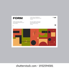 Diseño gráfico posmoderno de simulación de portada vectorial de tamaño A4 creado en estilo modernista y brutalismo minimalista, útil para el arte de afiches, portada de revista, impresión decorativa, arte de banner web.