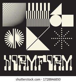 Diseño gráfico posmoderno de maquillaje de portada cuadrada de vectores creado en estilo modernista y brutalismo minimalista, útil para el arte de afiches, portada de revista, impresión decorativa, arte de banner web.