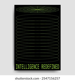 Postmodernism AI technology A4 poster template. Graphic design design elements.