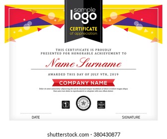 Postmodernism certificate abstract graphic background frame design template