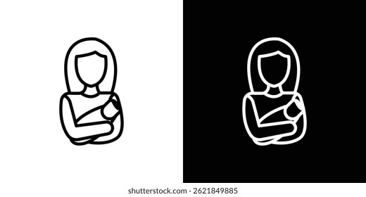 Postnatal care icon concept stroke on white background
