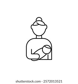 Postnatal care icon in liner stroke style