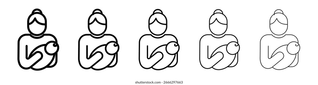 Postnatal care icon logo in stroke lines collection