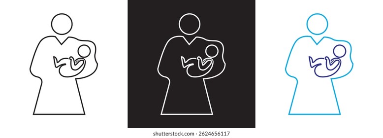Postnatal care icon . mother and children icon. Vector for websites, mobile interfaces, presentations, banner, visual branding etc. Vector illustration. isolated on white and black background. EPS 10 