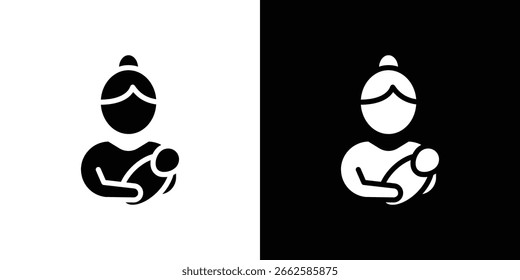 Postnatal care icon set in black glyph style. silhouette collection vector illustration.