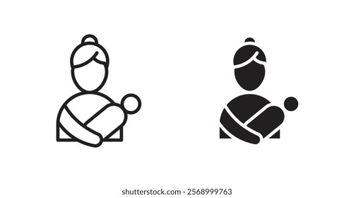 Postnatal care icon set vector graphics designs