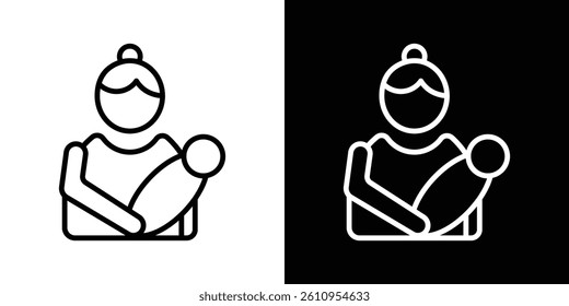 Postnatal care icon Vector isolated outline drawing.