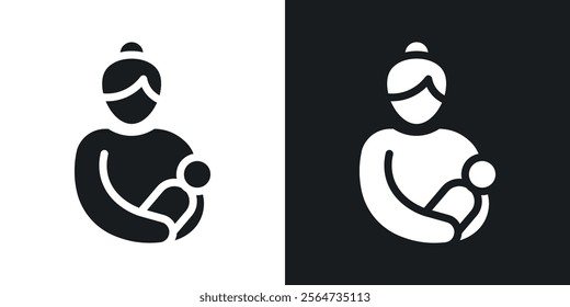 Postnatal care icons in flat syle