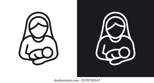 Postnatal care icons set vectors on white background.