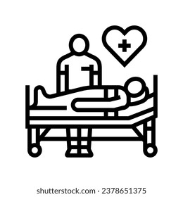 postoperative care surgeon line icon vector. postoperative care surgeon sign. isolated contour symbol black illustration