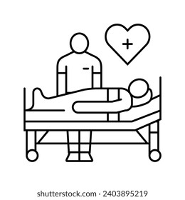 postoperative care surgeon line icon vector. postoperative care surgeon sign. isolated contour symbol black illustration