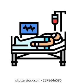 postoperative recovery color icon vector. postoperative recovery sign. isolated symbol illustration