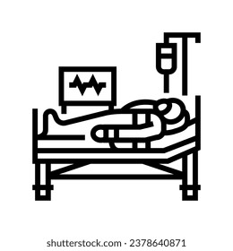 postoperative recovery line icon vector. postoperative recovery sign. isolated contour symbol black illustration