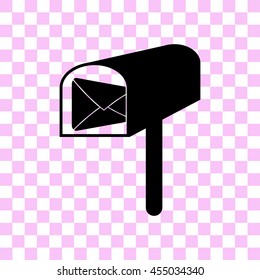 postpbox vector icon - black illustration