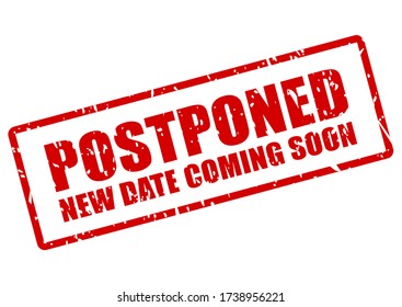 Postponed event stamp, new date coming soon