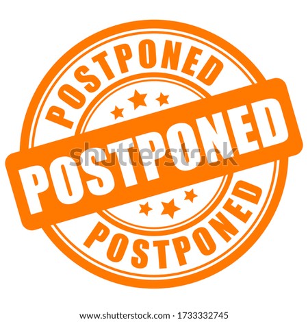 Postponed event vector sign isolated on white background