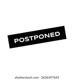 Postponed grunge rubber stamp on white background.