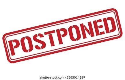 POSTPONED red stamp text vector