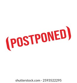Postponed Rubber Grunge Stamp Seal Vector Illustration